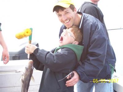 Fisherman of the day, 8 year-old Mike Cahill